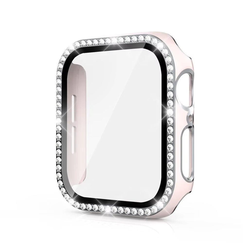 Luxury, Bling Diamond Case with Glass Screen Protector for Apple Watch – for 38mm, 40mm, 41mm, 42mm, 44mm, 45mm