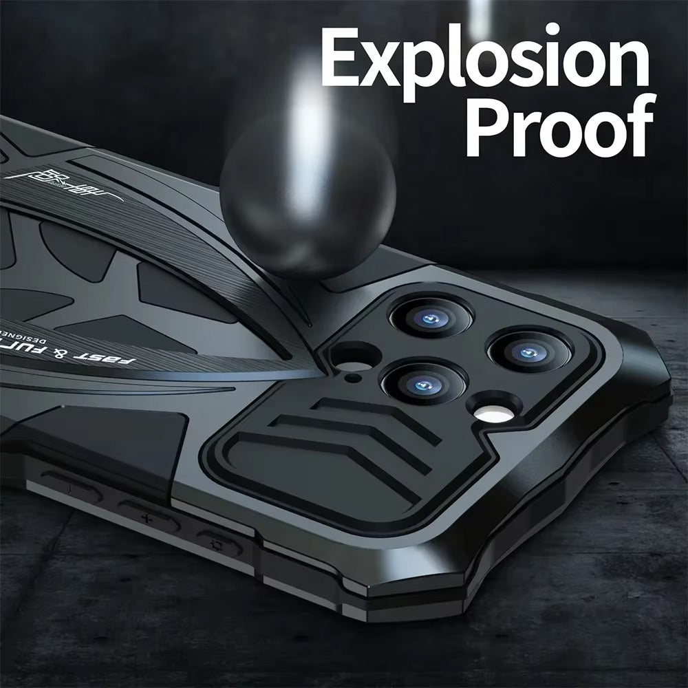 Robust Apple iPhone Case, MagSafe Compatible, Camera Lens & Screen Protection, Ultra Thin, Shockproof, Magnetic Full All Around Cover – 360° Full-Dome Armor Metal Case with Aluminum Bumper & Hybrid Rugged Protection