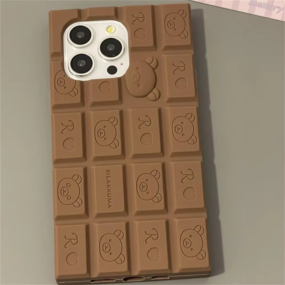 Premium Apple iPhone Case, MagSafe Compatible, Camera Lens and Screen Protection, Ultra Thin, Shockproof, Magnetic, Full All Around Protection, 3D Bear Chocolate Cover