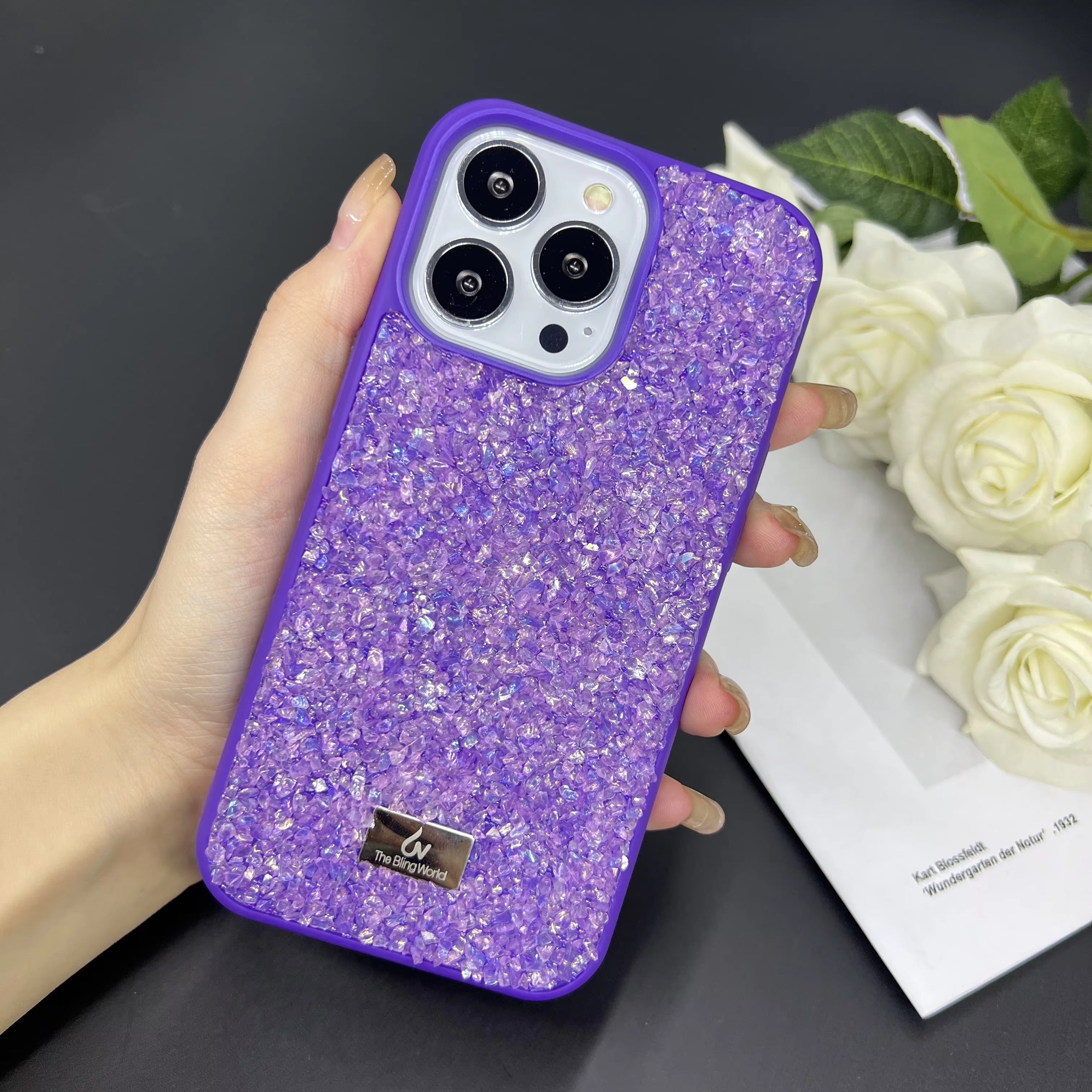 Luxury Apple iPhone Case, MagSafe Compatible, Camera Lens & Screen Protection, Ultra Thin, Shockproof, Magnetic Full All Around Cover – Bling Crystal Diamond Encrusted Case with Flash Drill Design for Elegant Style