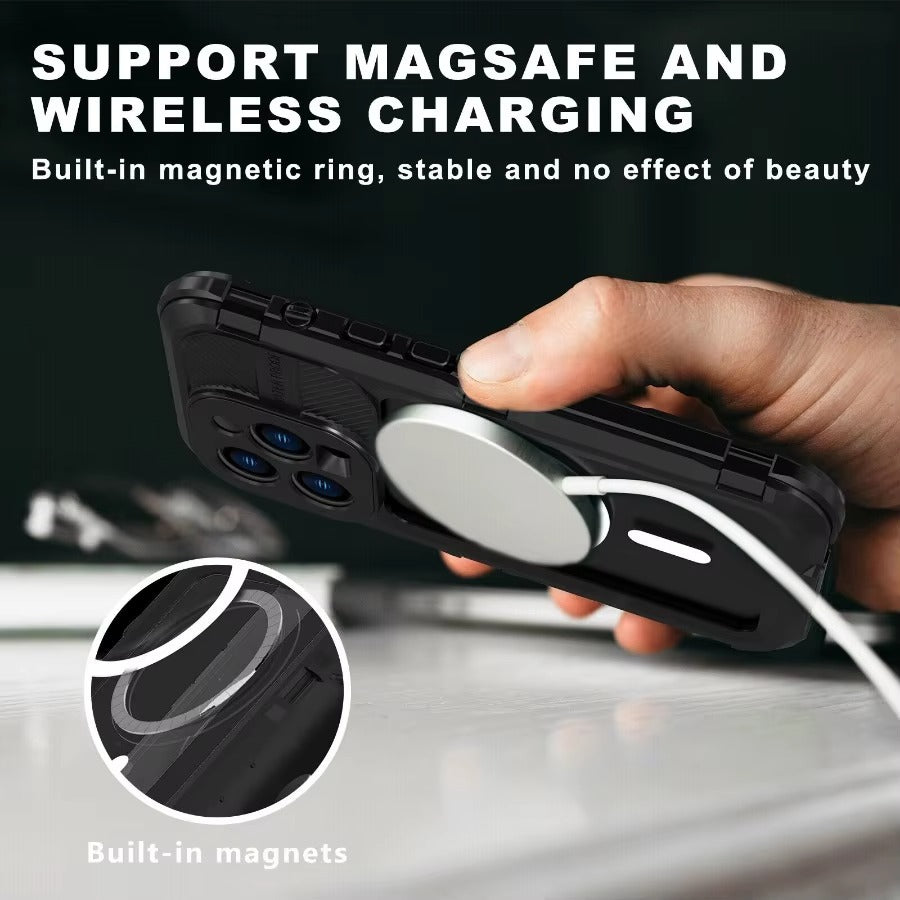 Robust Apple iPhone Case MagSafe Compatible, Camera Lens & Screen Protection, Ultra Thin Shockproof Magnetic Full All Around Protection Cover with IP68 Metal Military Design