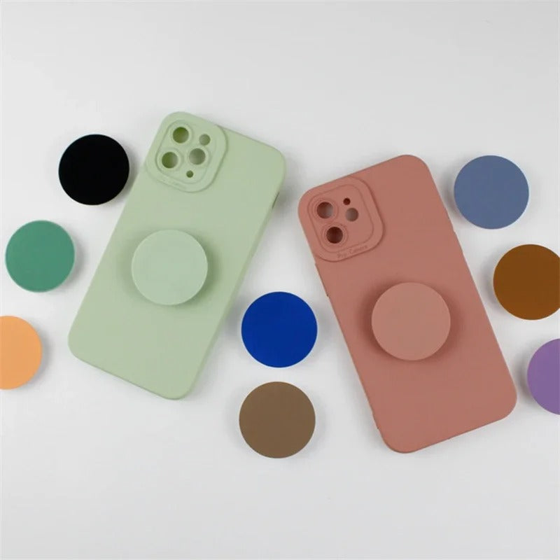 High Quality Foldable Finger Ring Phone Holder – 1/2/4Pcs Round Solid Color Grip Tok Stand, Anti-Slip Expandable Socket Mount for Smartphones & Tablets
