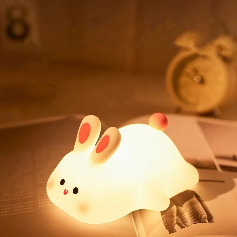 Premium Cute Animal LED Night Light – Touch Sensor, USB Rechargeable Silicone Lamp, 3 Brightness Levels, 30-Min Timer, Bedside Kids Room Decor, Portable & Soft Glow