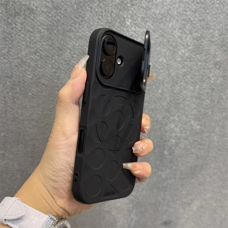 Premium Apple iPhone Case, MagSafe Compatible, Camera Lens & Screen Protection, Ultra Thin, Shockproof, Magnetic Full All Around Cover – Foldable Camera Stand Case with Wrist Strap & Magnetic Bracket