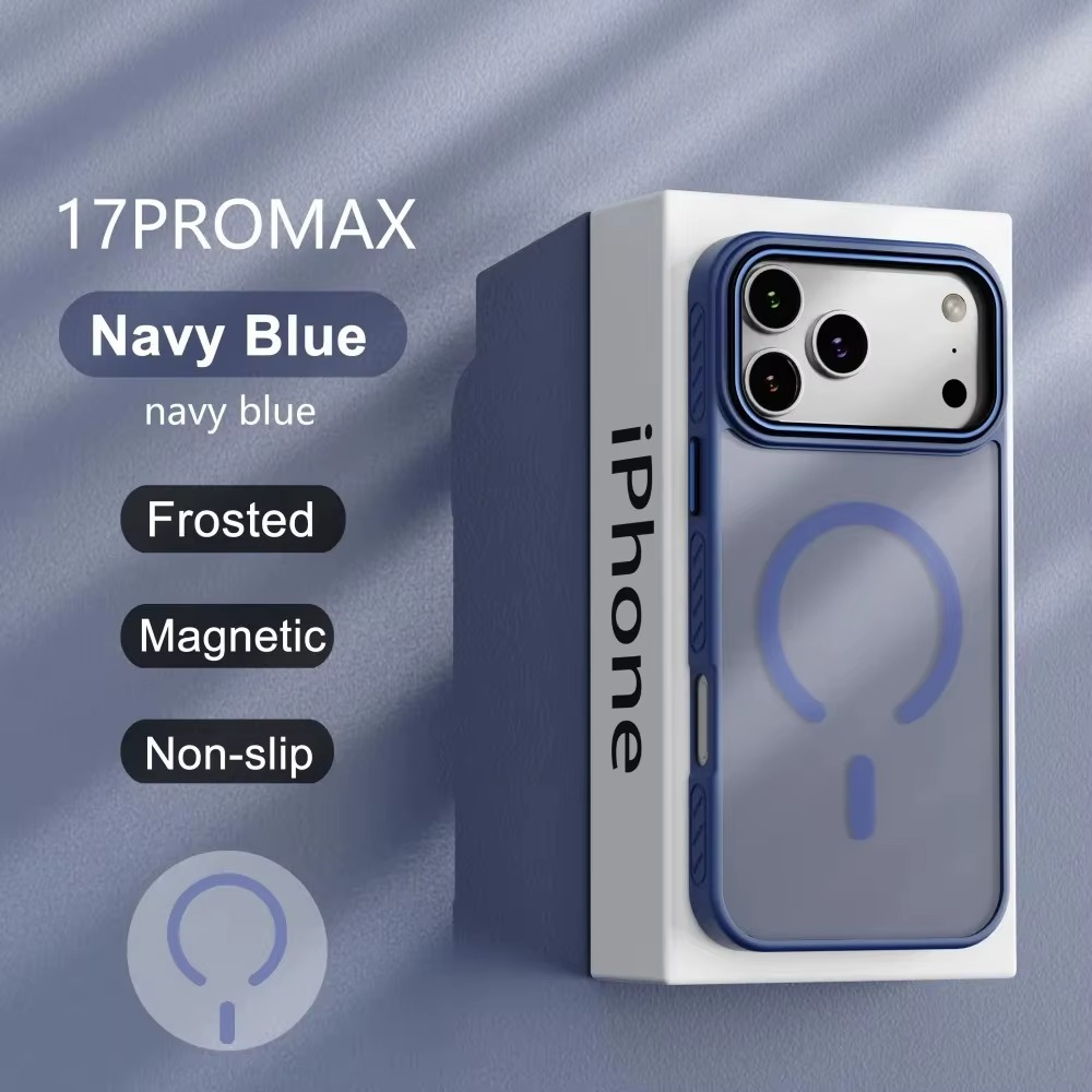 Luxury Transparent Matte iPhone Case – MagSafe Compatible Magnetic Protective Cover with Shockproof Frame and Raised Camera Lens Protector