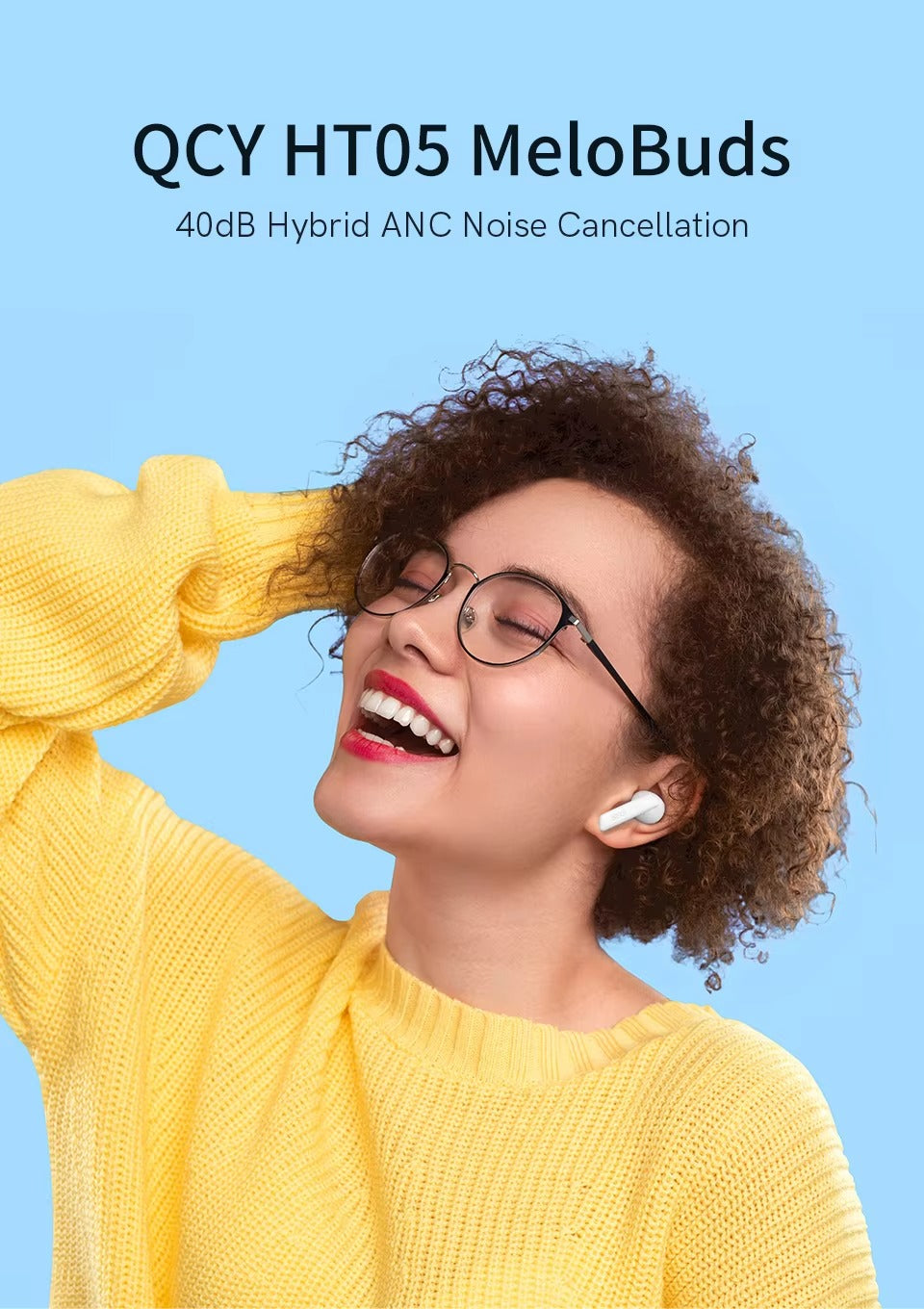 Premium, ANC Wireless Headphones – Bluetooth 5.2 Earphones with 6-Mic ENC, HD Call, Transparency Mode for Apple iPhone