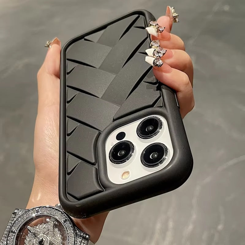 Luxury Apple iPhone Case, MagSafe Compatible, Camera Lens & Screen Protection, Ultra Thin, Shockproof, Magnetic Full All Around Cover – 3D Woven Pattern Soft Silicone Case with Heat Dissipation & Solid Protection