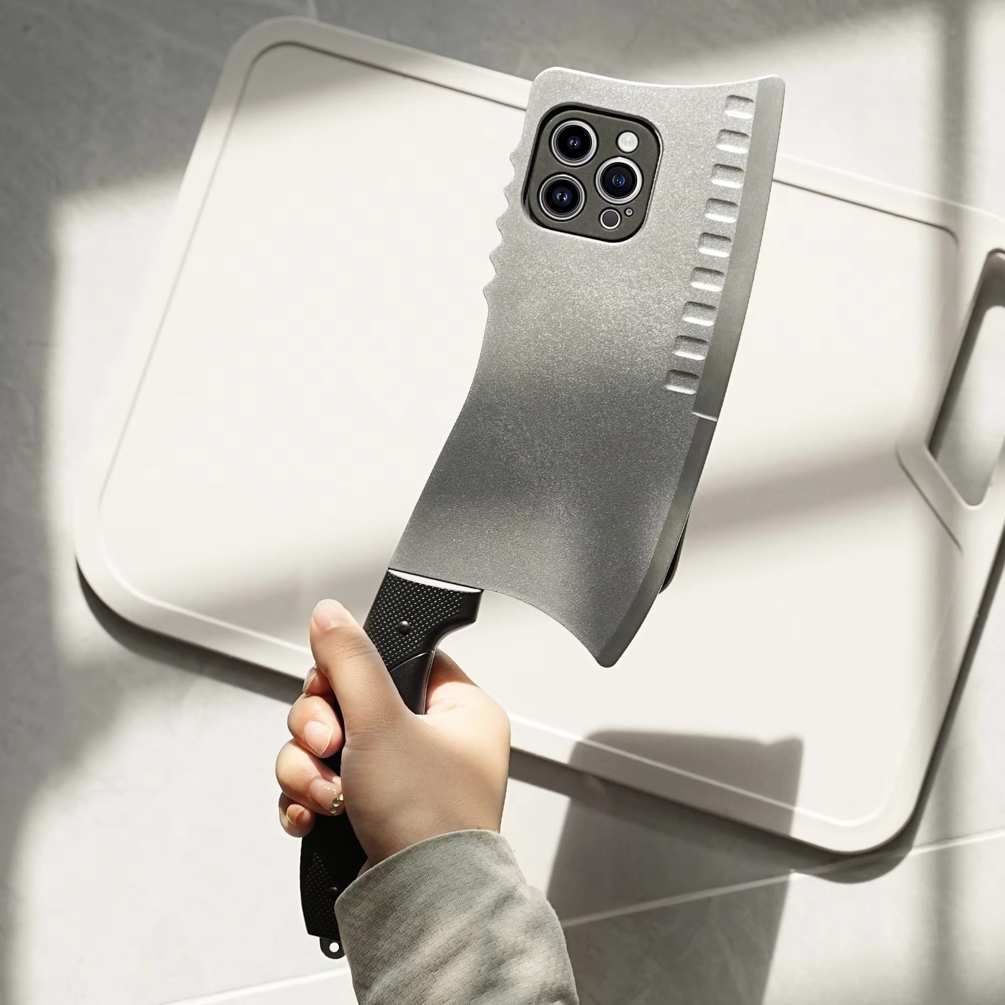 Premium Apple iPhone Case, MagSafe Compatible, Camera Lens and Screen Protection, Ultra Thin, Shockproof, Magnetic, Full All Around Protection, 3D Knife Cartoon Cover