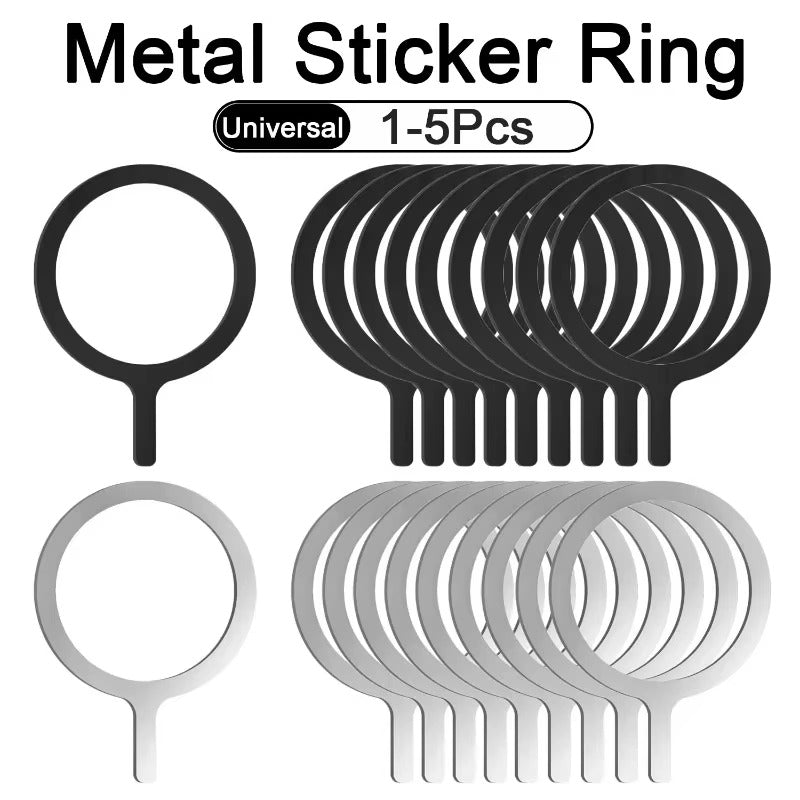 Universal Magnetic Ring Sticker for MagSafe Charger – Metal Alignment Plate for iPhone & Android, Wireless Charging Guide, Car Mount Support Plate