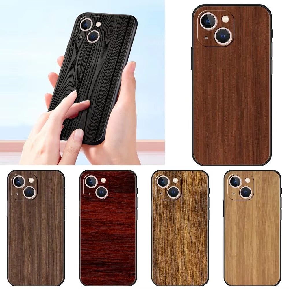 Premium Apple iPhone Case, MagSafe Compatible, Camera Lens and Screen Protection, Ultra Thin, Shockproof, Magnetic, Full All Around Protection, Carved Wood Soft Cover