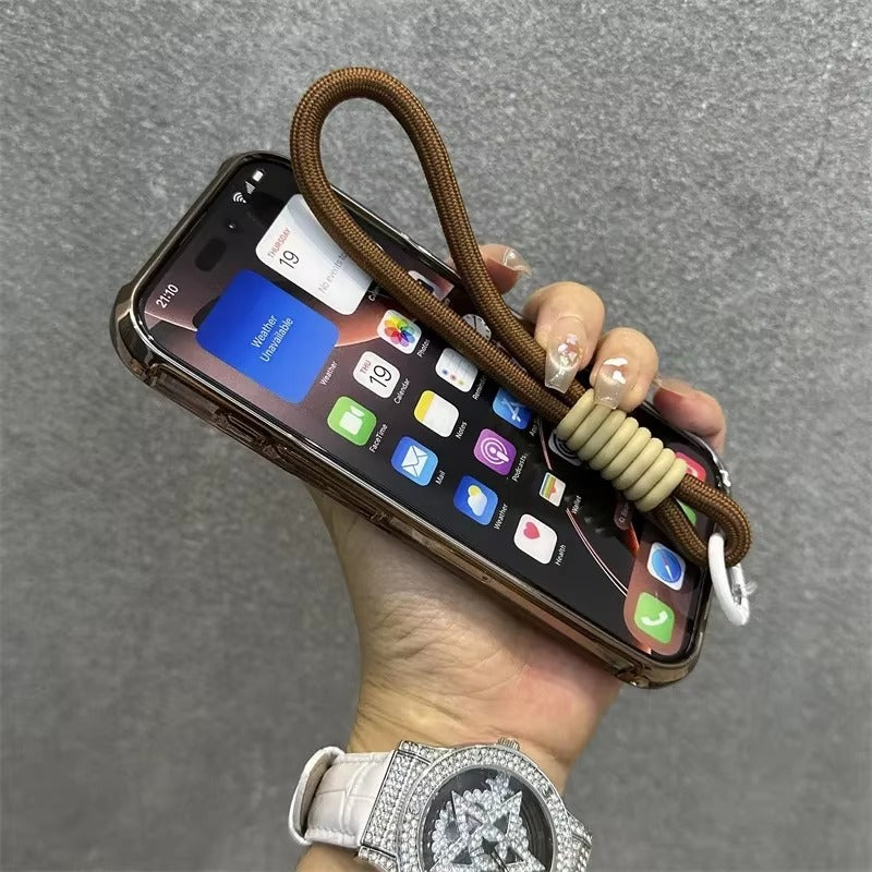 High Quality Apple iPhone Case, MagSafe Compatible, Camera Lens & Screen Protection, Ultra Thin, Shockproof, Magnetic Full All Around Cover – Blade Mecha TPU Transparent Case with Plating Finish & Wrist Strap