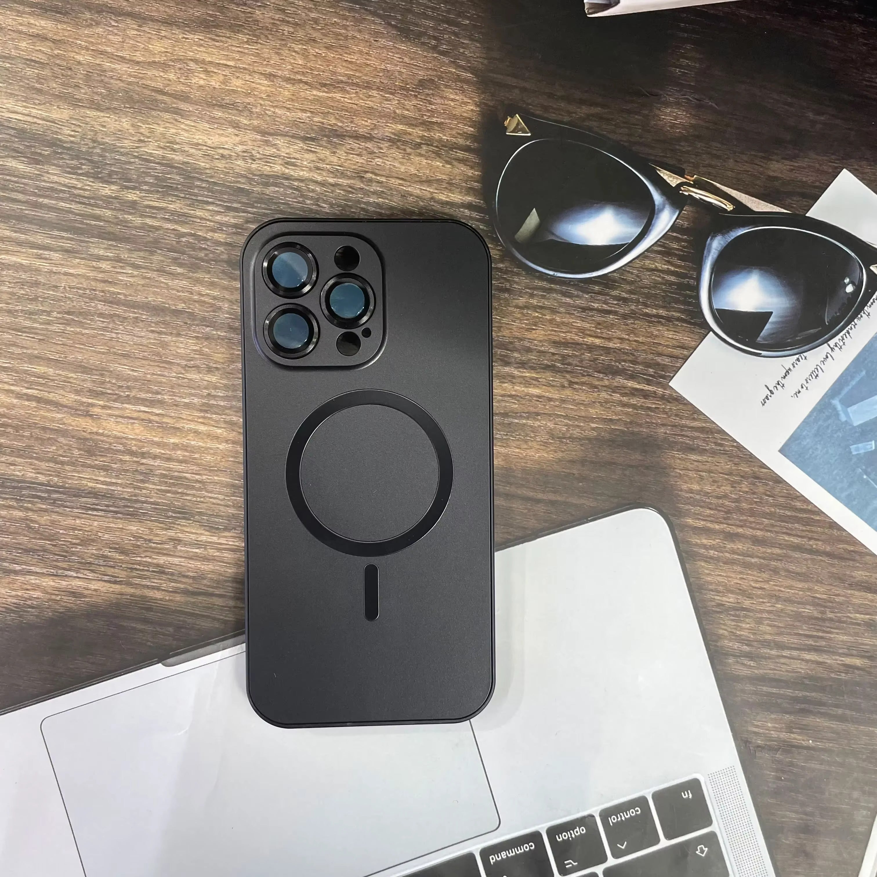 Premium Apple iPhone Case, MagSafe Compatible, Camera Lens & Screen Protection, Ultra Thin, Shockproof, Magnetic Full All Around Cover – Aluminum Metal Frame Case with Hard PC Back for Stylish Impact Protection