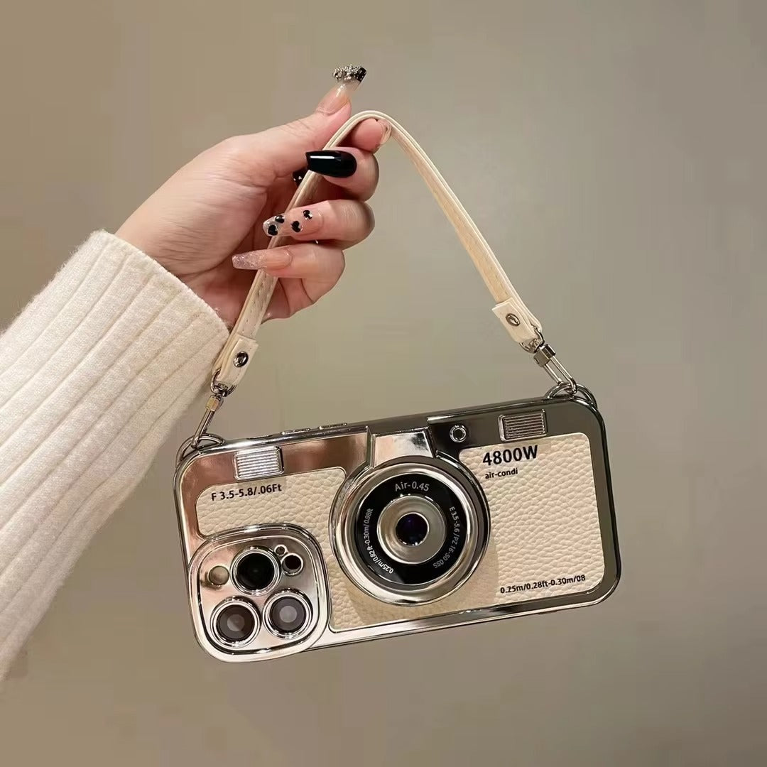 Luxury Apple iPhone Case, MagSafe Compatible, Camera Lens and Screen Protection, Ultra Thin, Shockproof, Magnetic, Full All Around Protection, 3D Retro Camera Cover