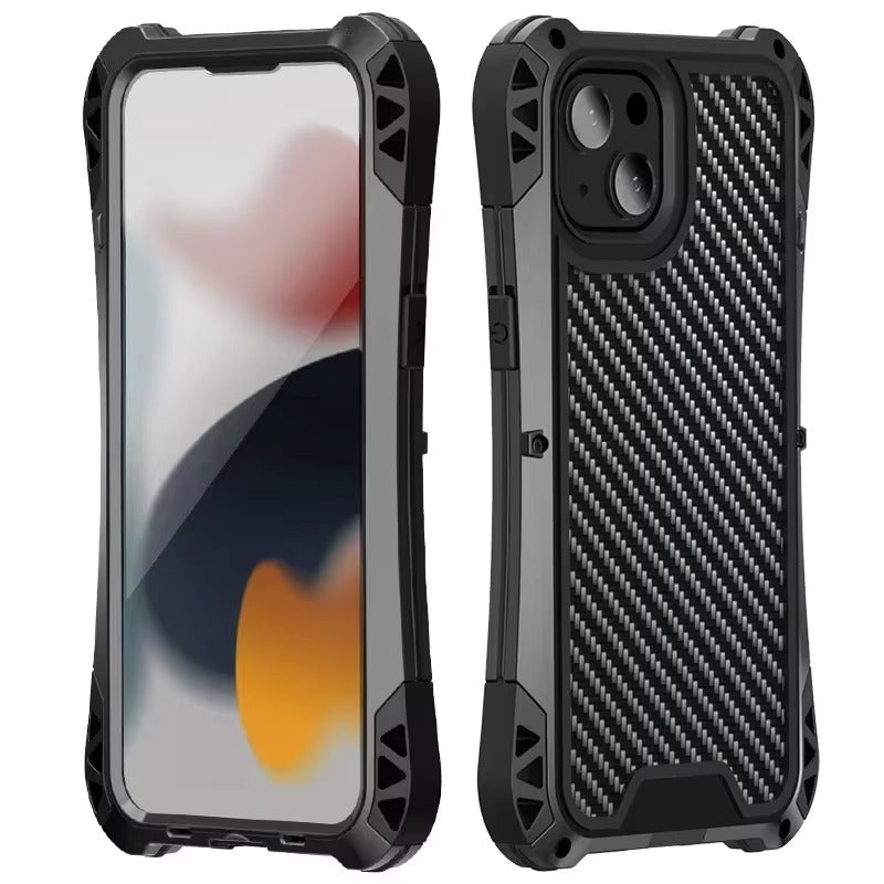 Robust Apple iPhone Case, MagSafe Compatible, Camera Lens & Screen Protection, Ultra Thin, Shockproof, Magnetic Full All Around Cover – Hard Metal Armor Case with Aluminum Alloy & TPU Silicone Shockproof Design