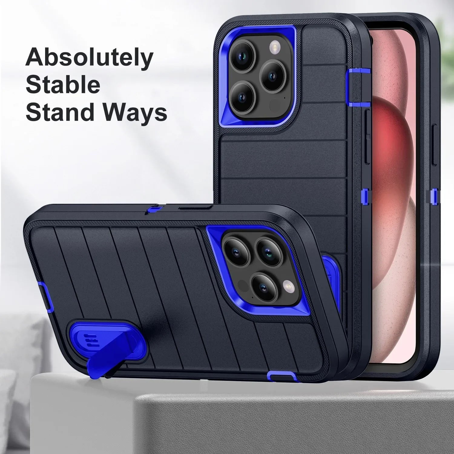 Heavy-Duty Shock Absorption iPhone Case – Full-Body Protective Silicone Rubber Cover for iPhone Models