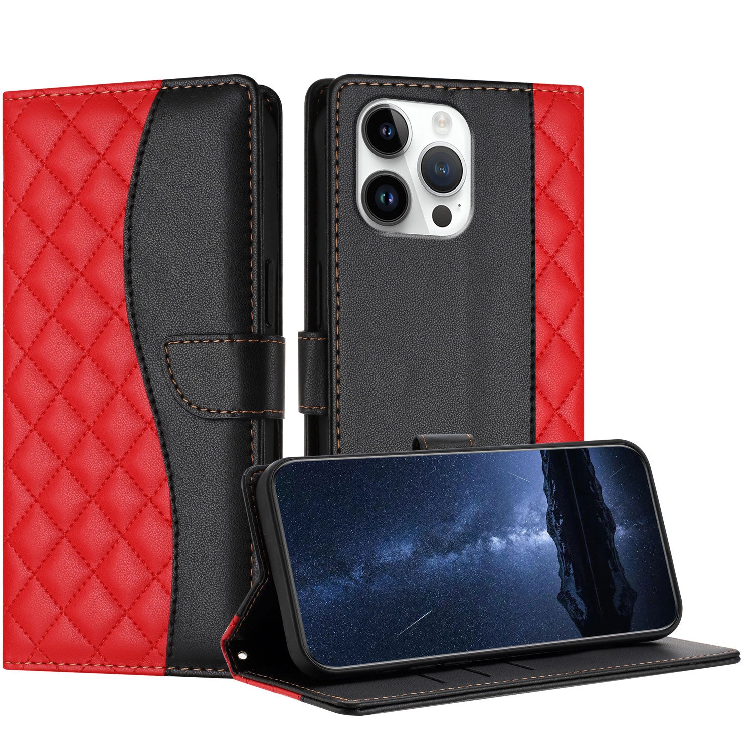 Luxury Quakeproof Flip Leather Wallet iPhone Case Premium Protection, Card Slot, Magnetic Closure, Stylish Design for iPhone