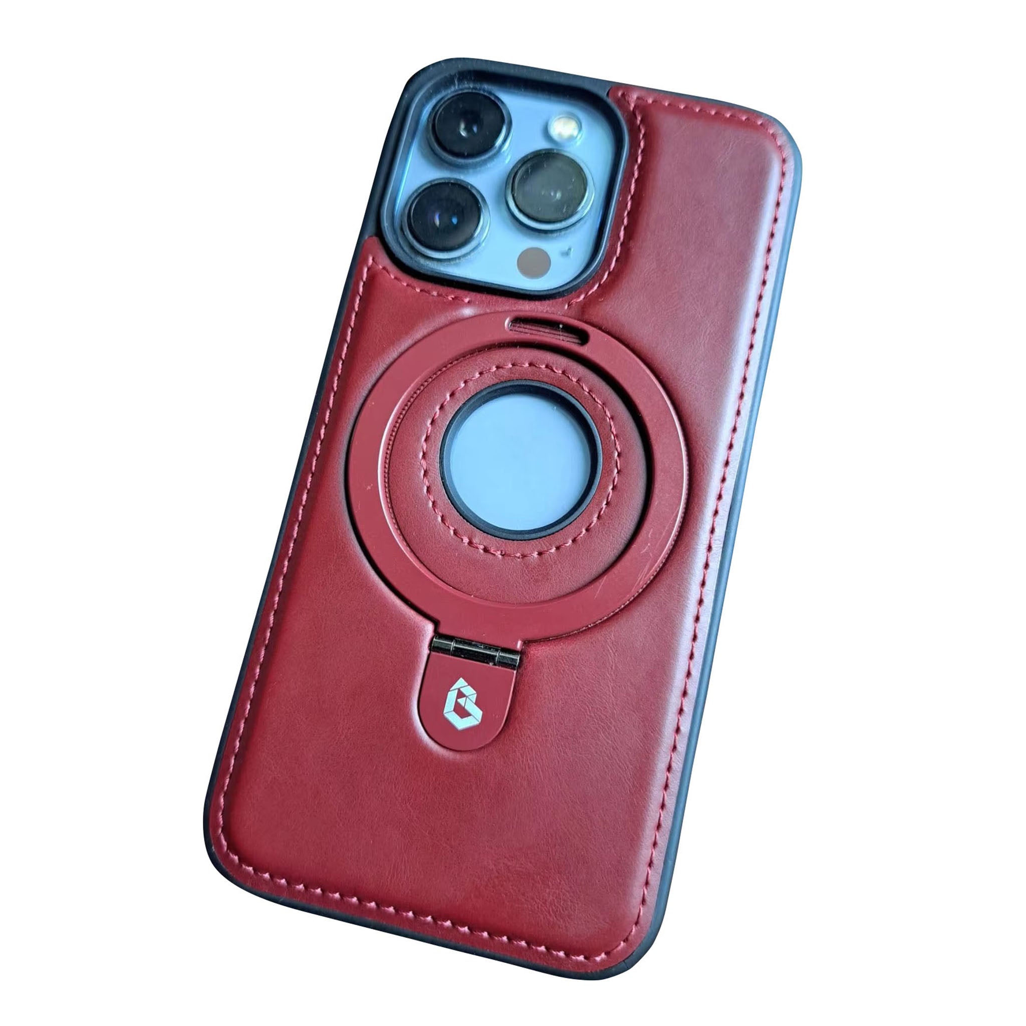 Premium Apple iPhone Case MagSafe Compatible, Camera Lens & Screen Protection, Ultra Thin Shockproof Magnetic Full All Around Protection Cover with PU Leather Stand Ring