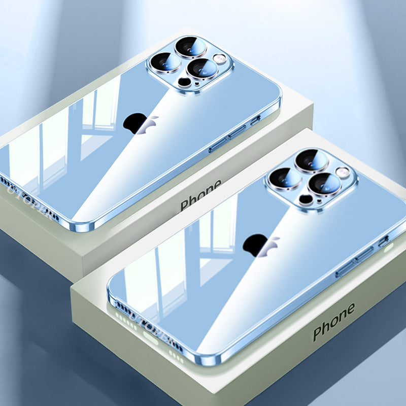 Luxury Plating Transparent Silicone Case – High Quality, Shockproof, Ultra Slim, HD Lens Protection, Durable Soft Cover,