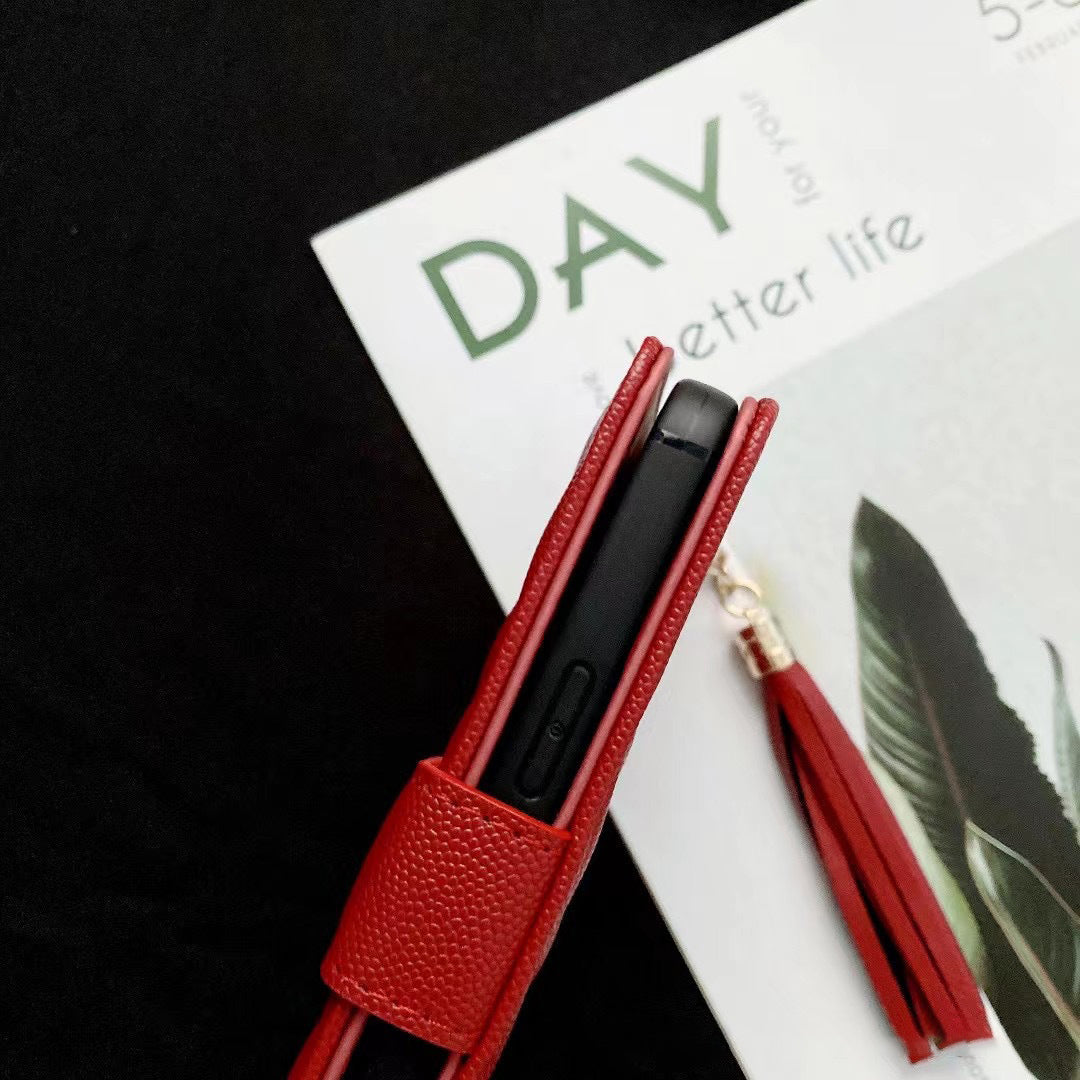 Luxury Wallet Flip Leather iPhone Case – Card Slot, Magnetic Closure, Shockproof Protection, and Premium Design for iPhone