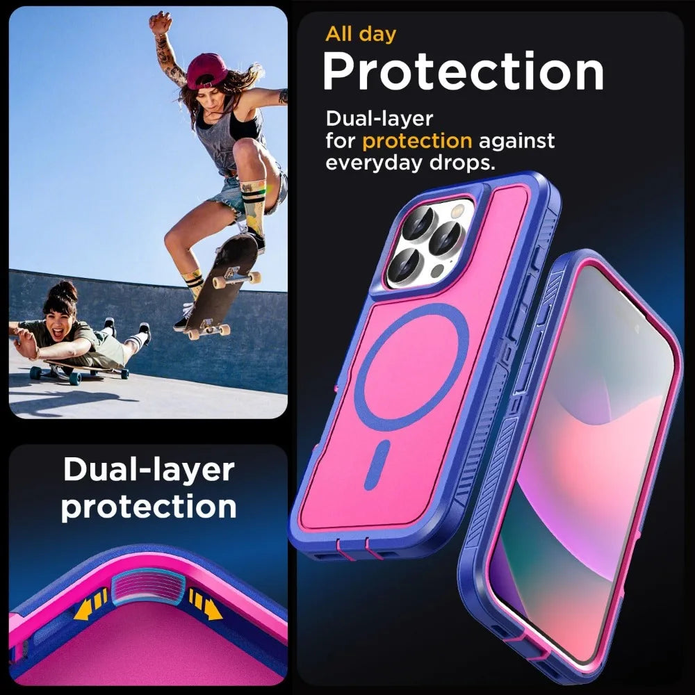 Heavy Duty Shockproof iPhone Case – Rugged Protective Cover with Kickstand, Anti-Scratch, Full-Body Protection for iPhone Models