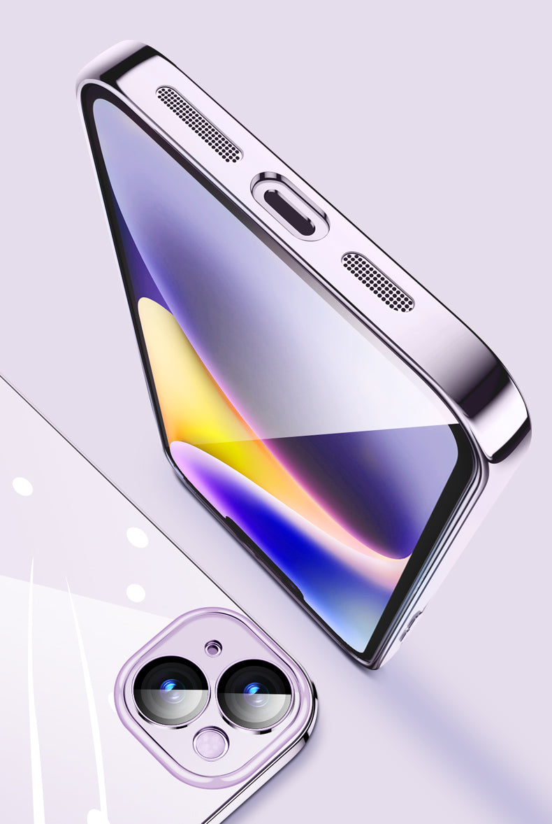 Luxury Plating Transparent Silicone Case – High Quality, Shockproof, Ultra Slim, HD Lens Protection, Durable Soft Cover,