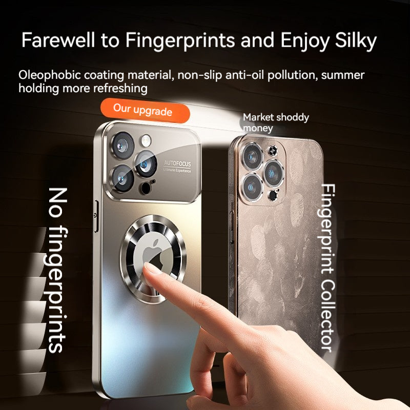 Luxury Magnetic iPhone Case - Matte Finish, MagSafe Compatible, Shockproof with Camera Lens Protection,