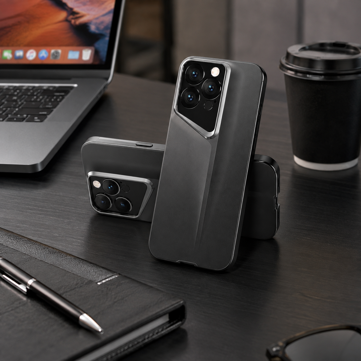 Premium iPhone Case Ultra Thin Titanium Style Protective Cover Shockproof Camera Protection Wireless Charging Matte Non Slip Full Coverage