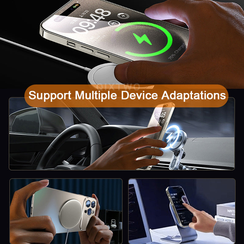 Luxury Magnetic iPhone Case - Matte Finish, MagSafe Compatible, Shockproof with Camera Lens Protection,