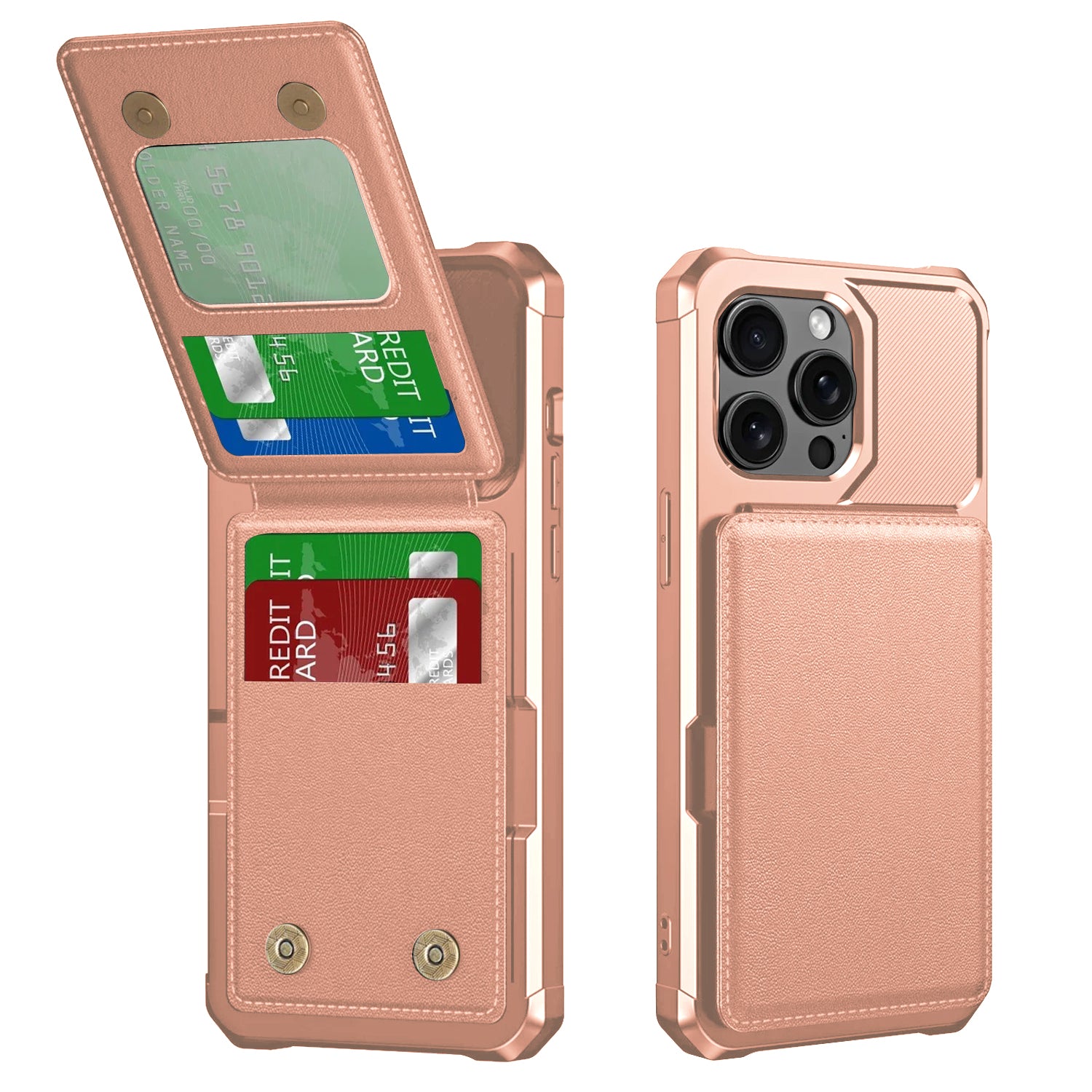 Premium Vertical Card Slot Wallet iPhone Case – Anti-Fall Stand Bracket, Stylish & Durable Protection | Case for iPhone