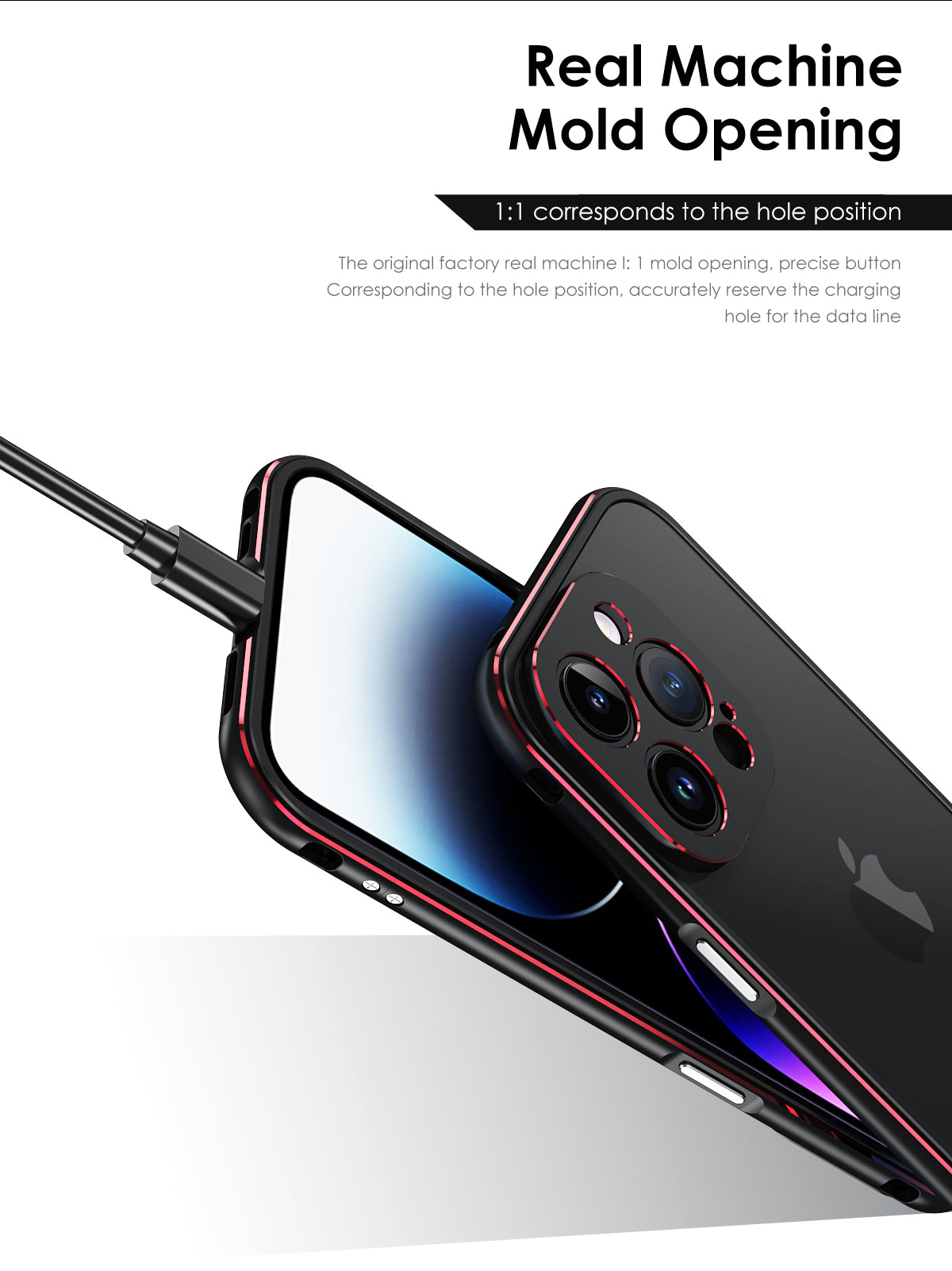 Aluminum Bumper & Metal Lens Frame Case Shockproof Cover for iPhone Models, Durable and Stylish Protection with Sleek Design