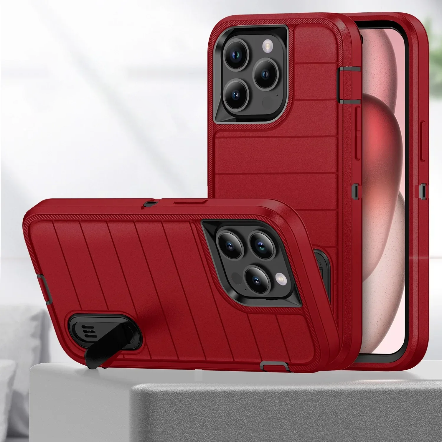 Heavy-Duty Shock Absorption iPhone Case – Full-Body Protective Silicone Rubber Cover for iPhone Models