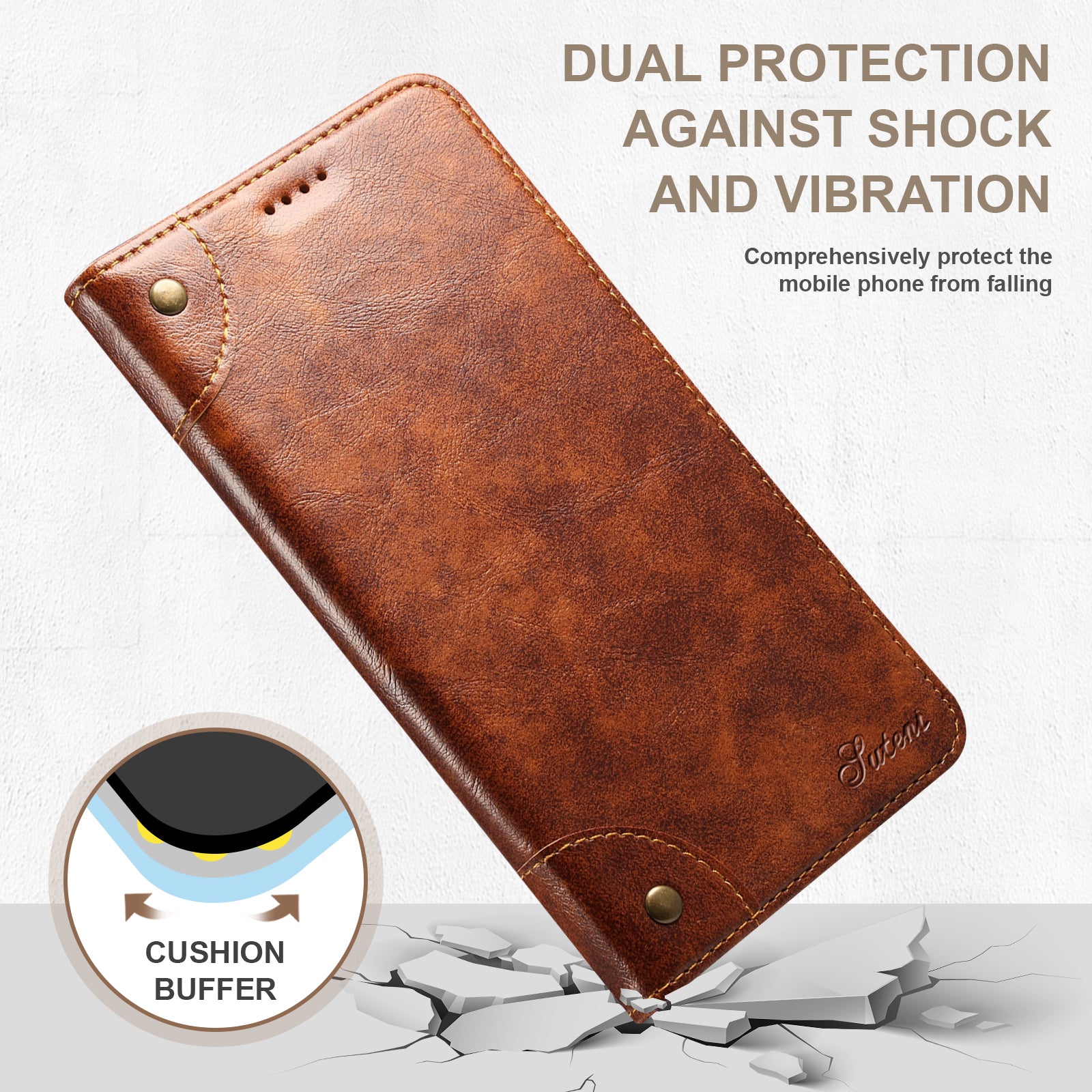 Retro Leather Wallet iPhone Case – Magnetic Closure, Card Slots, Shockproof Protection Durable PU Leather Cover for iPhone