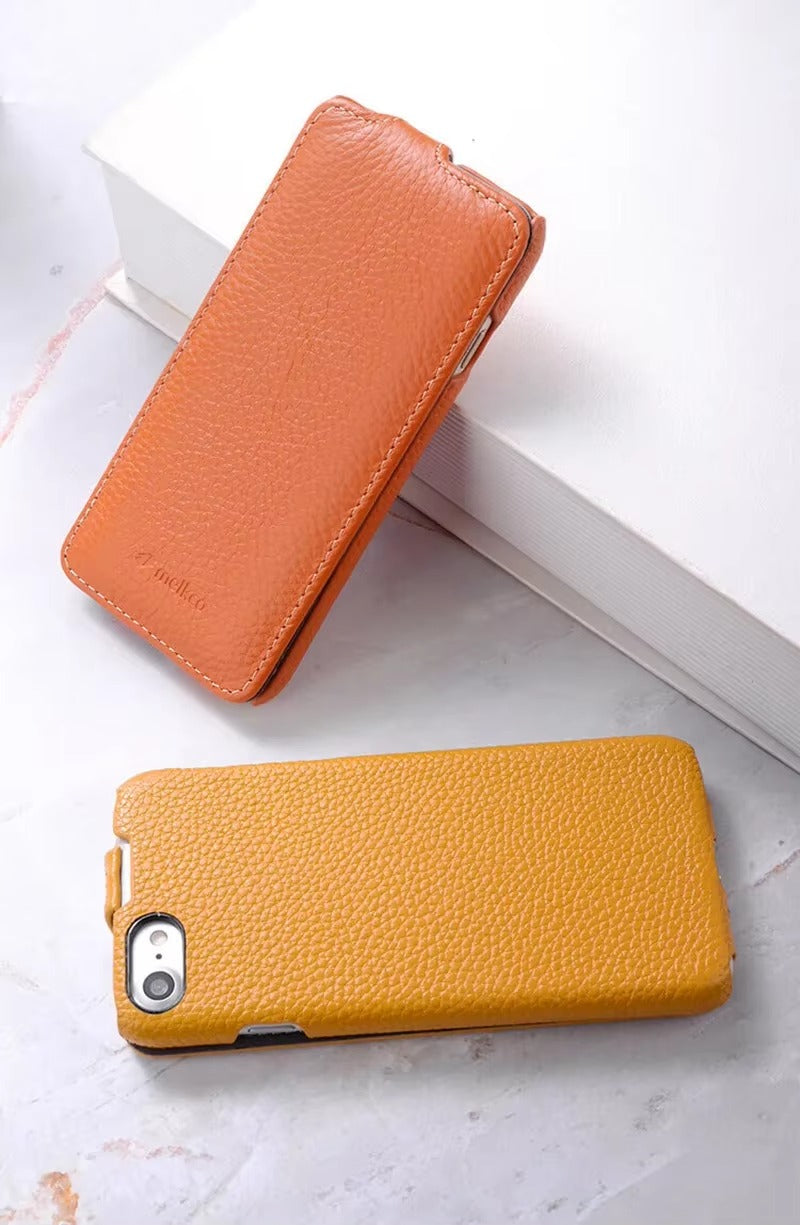 Premium Genuine Leather Flip iPhone Case – 100% Cowhide, Luxury Design, Stylish & Durable Protective Cover | Case for iPhone