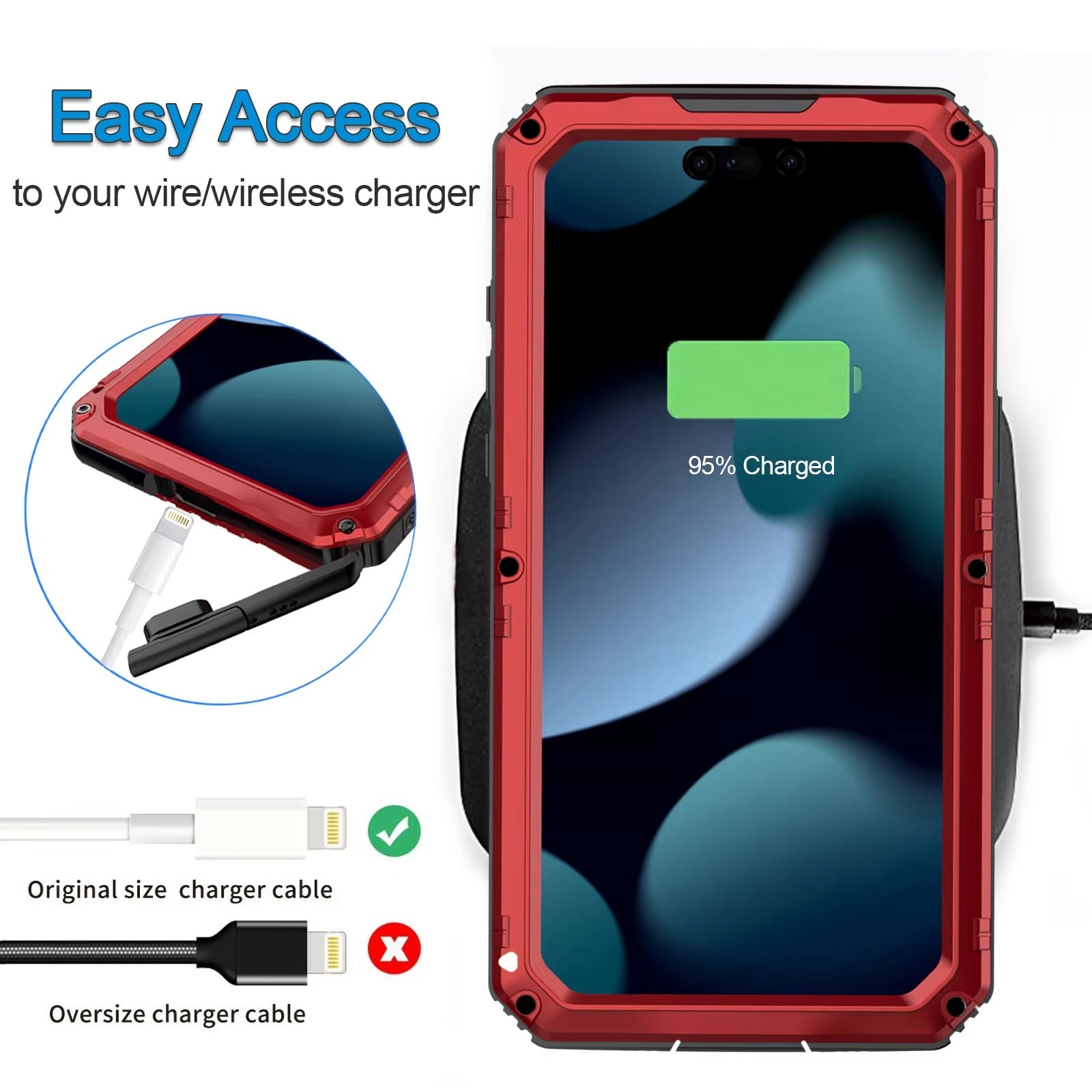Robust Apple iPhone Case MagSafe Compatible, Camera Lens & Screen Protection, Cover with IP68 Waterproof Armor Design