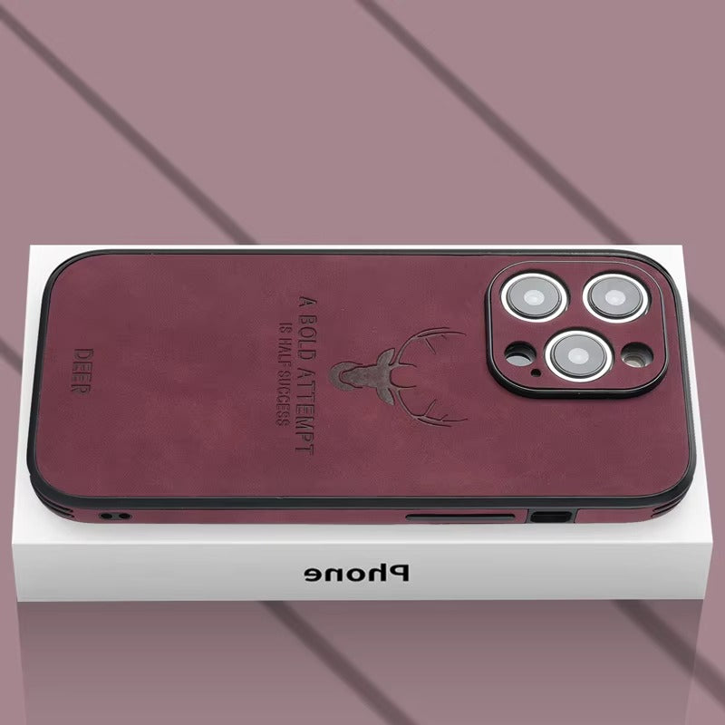 Luxury Vintage Lambskin PU Leather MagSafe iPhone Case – Wireless Charging, Full Protection, Stylish & Durable Cover