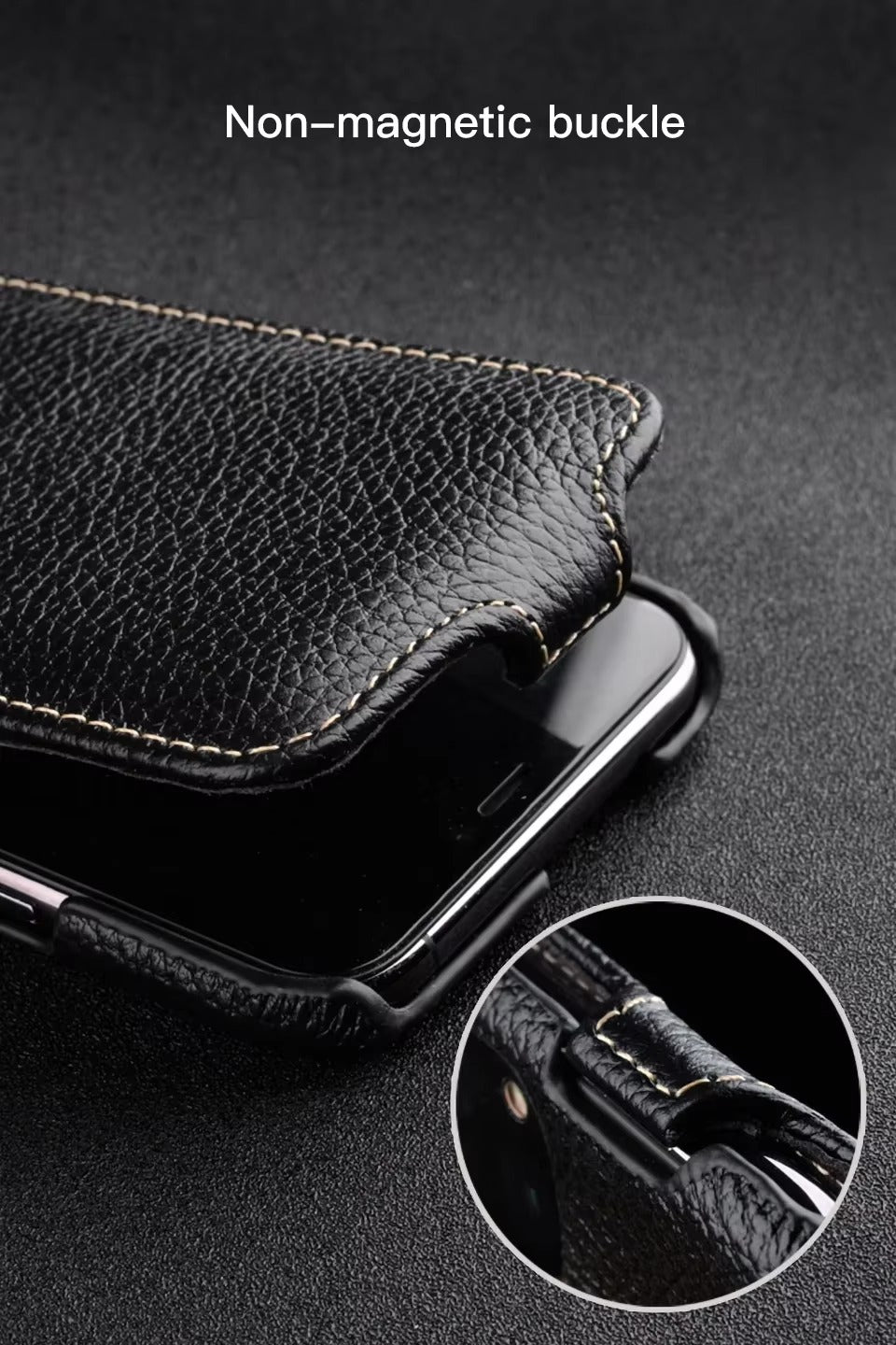 Premium Genuine Leather Flip iPhone Case – 100% Cowhide, Luxury Design, Stylish & Durable Protective Cover | Case for iPhone