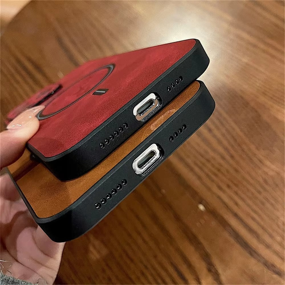 Luxury PU Leather MagSafe iPhone Case – Deer Embossed Design, Stylish & Durable Full Protection Cover | Case for iPhone