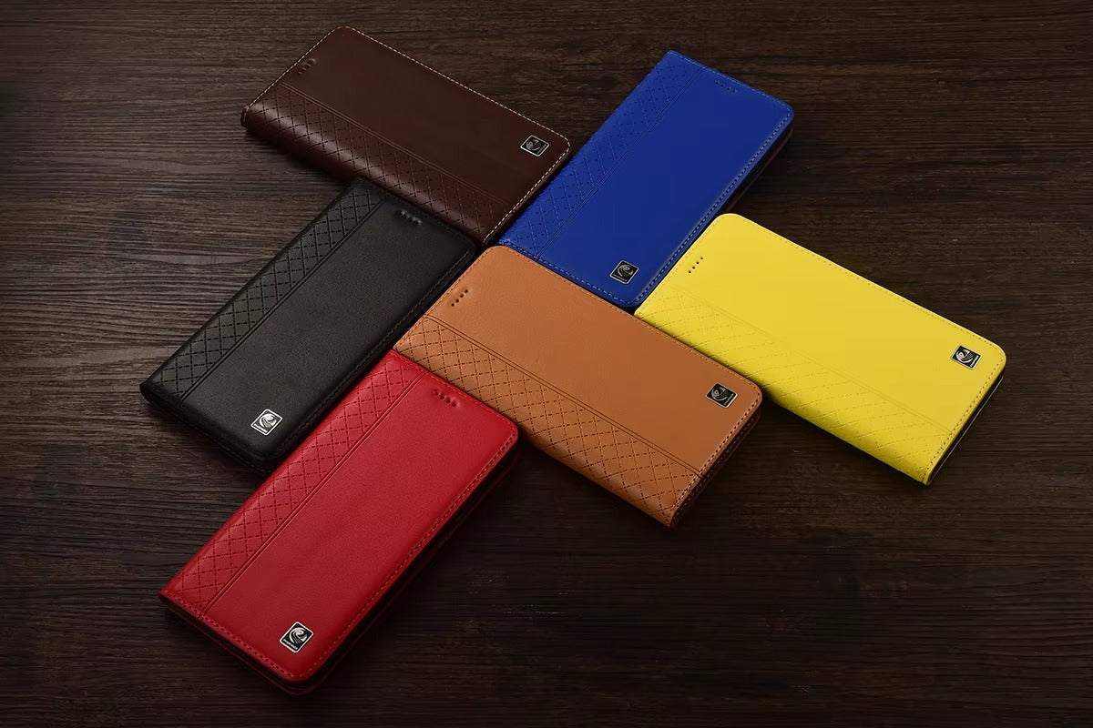 Luxury Nappa Real Leather iPhone Case – Business Wallet Flip Cover, Stylish & Durable Protection | Case for iPhone