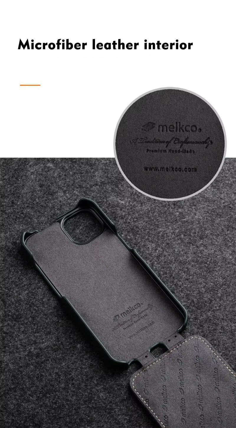 Premium Genuine Leather Flip iPhone Case – 100% Cowhide, Luxury Design, Stylish & Durable Protective Cover | Case for iPhone