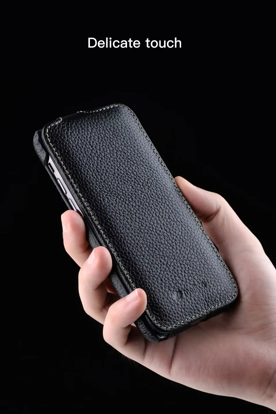 Premium Genuine Leather Flip iPhone Case – 100% Cowhide, Luxury Design, Stylish & Durable Protective Cover | Case for iPhone