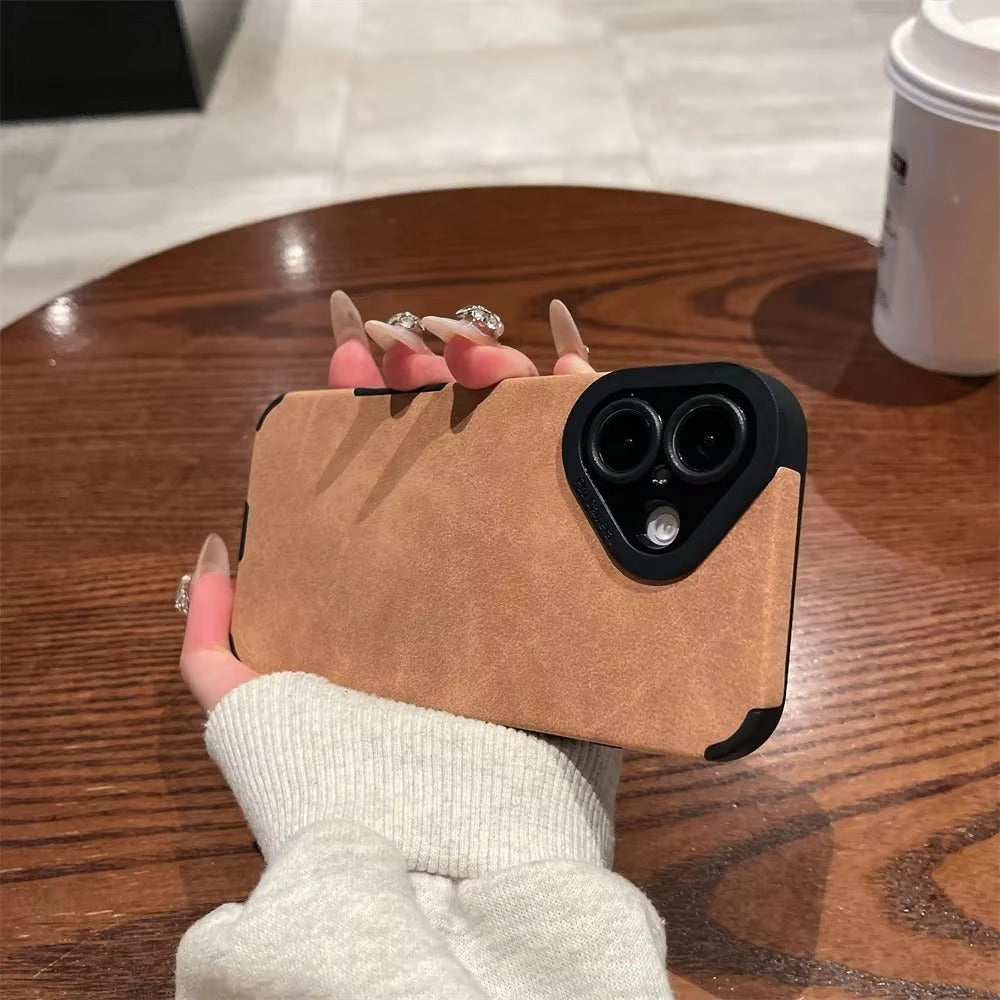 Premium Matte Leather Silicone iPhone Case – Lens Protection, Bumper Design, Stylish & Durable Cover | Case for iPhone