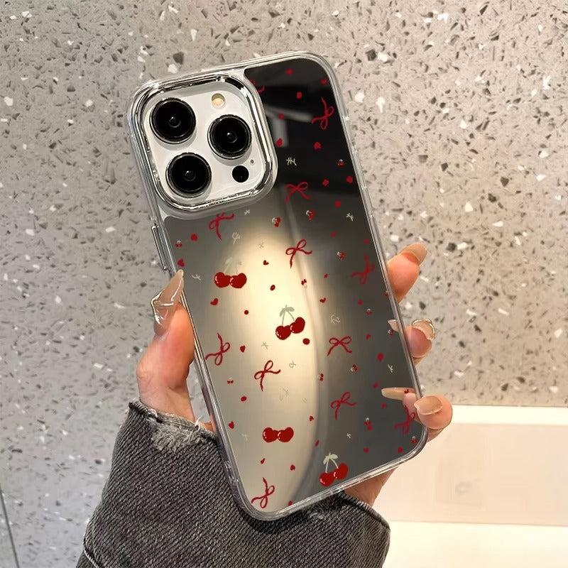 Luxury Apple iPhone Case, MagSafe Compatible, Camera Lens and Screen Protection, Ultra Thin, Shockproof, Magnetic, Full All Around Protection, Heart Mirror Soft Cover