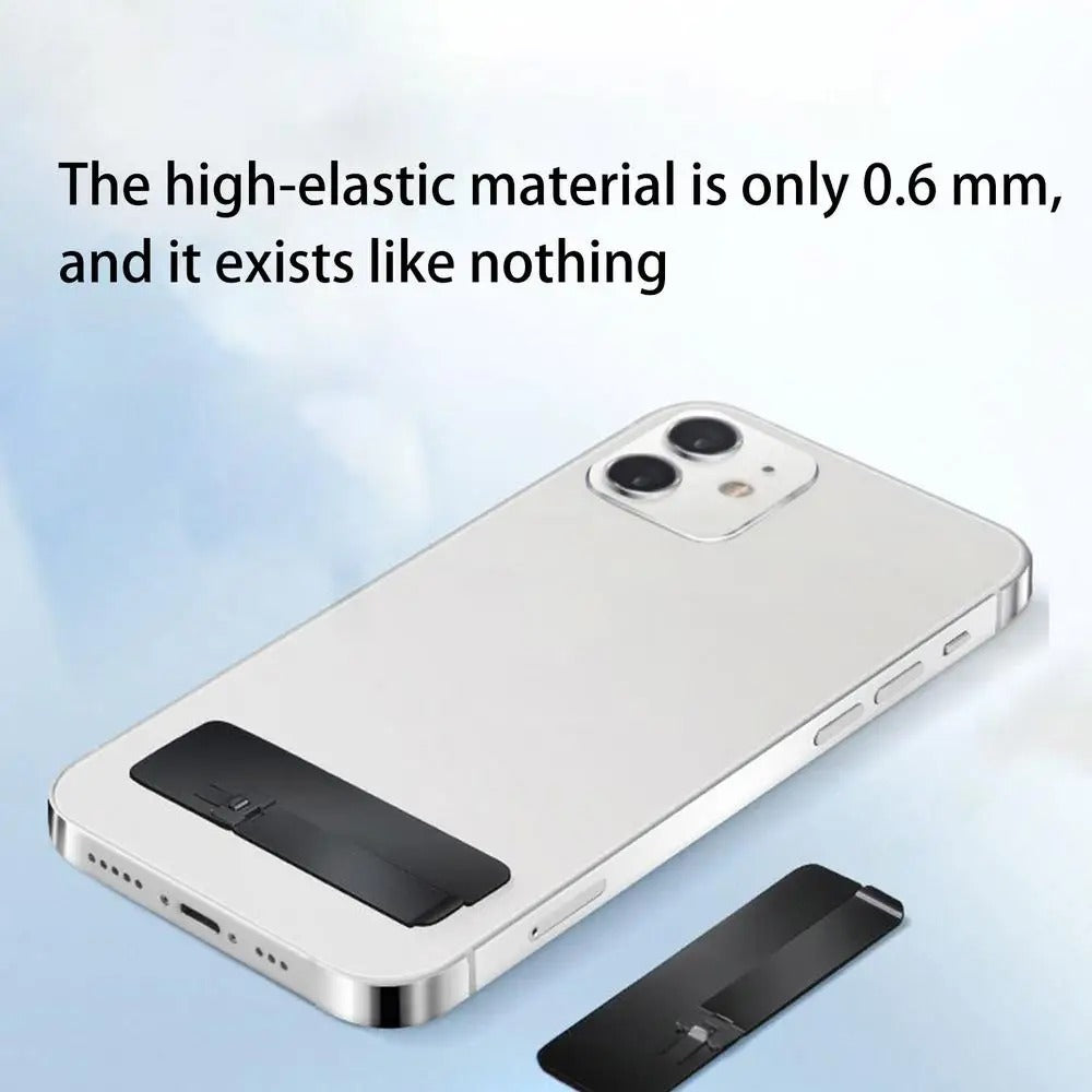 Premium Ultra-Thin Phone Holder Stand – 2PC Invisible Foldable Bracket, 0.6mm Stainless Steel Grip Mount, Dual-Angle Desktop Support for Smartphones
