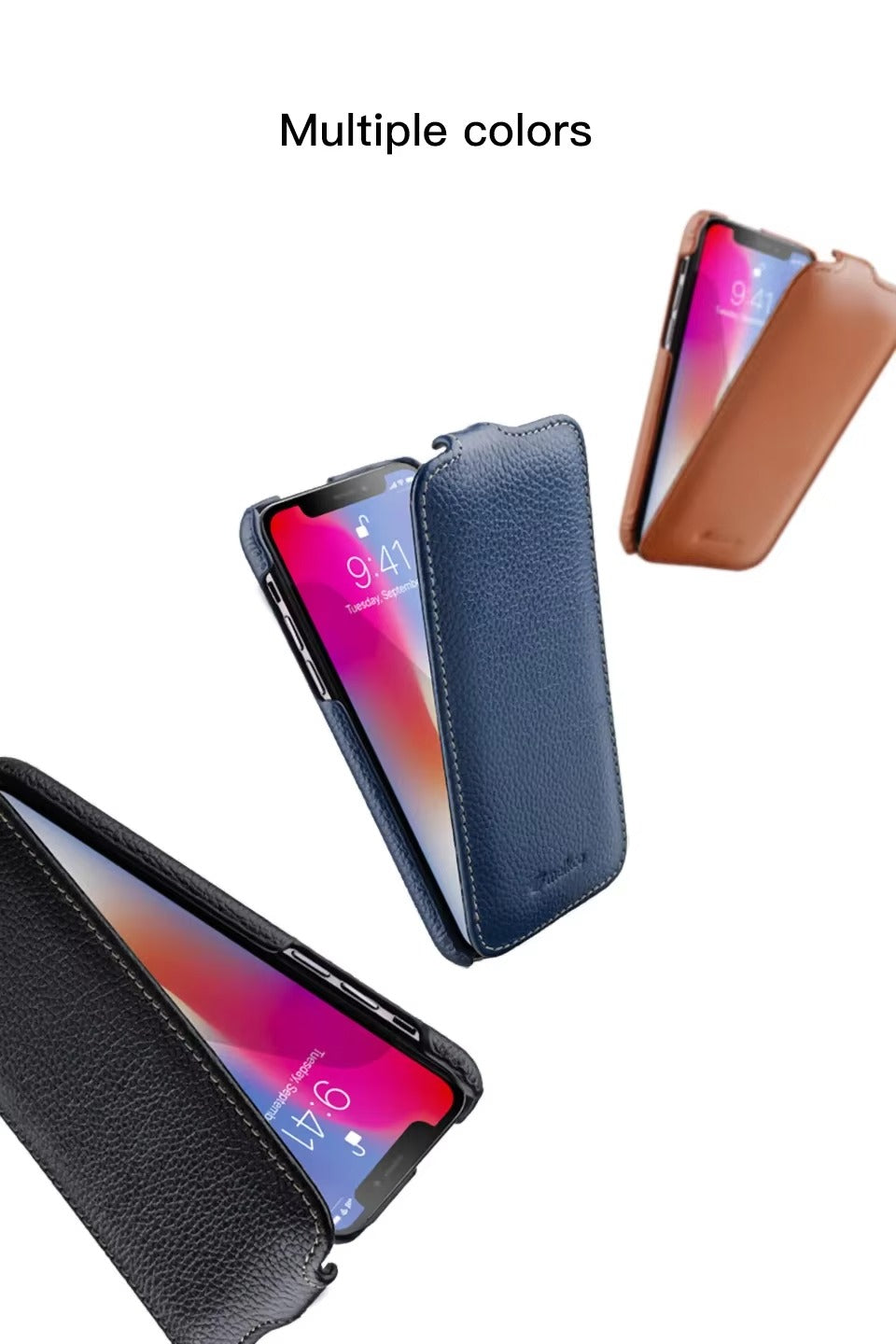 Premium Genuine Leather Flip iPhone Case – 100% Cowhide, Luxury Design, Stylish & Durable Protective Cover | Case for iPhone