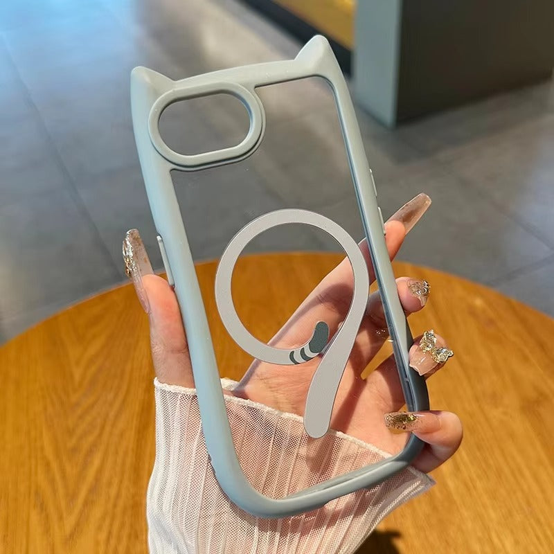 Premium Apple iPhone Case MagSafe Compatible, Camera Lens & Screen Protection, Cover with Cute Cat Ear Bumper Design