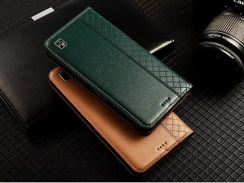 Luxury Nappa Real Leather iPhone Case – Business Wallet Flip Cover, Stylish & Durable Protection | Case for iPhone
