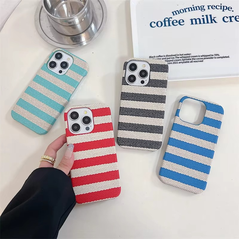 Premium Apple iPhone Case, MagSafe Compatible, Camera Lens and Screen Protection, Ultra Thin, Shockproof, Magnetic, Full All Around Protection, Canvas Stripe Fabric Cover