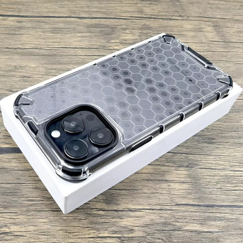 Robust Apple iPhone Case, MagSafe Compatible, Camera Lens and Screen Protection, Ultra Thin, Shockproof, Magnetic, Full All Around Protection, Honeycomb Armor Clear Cover