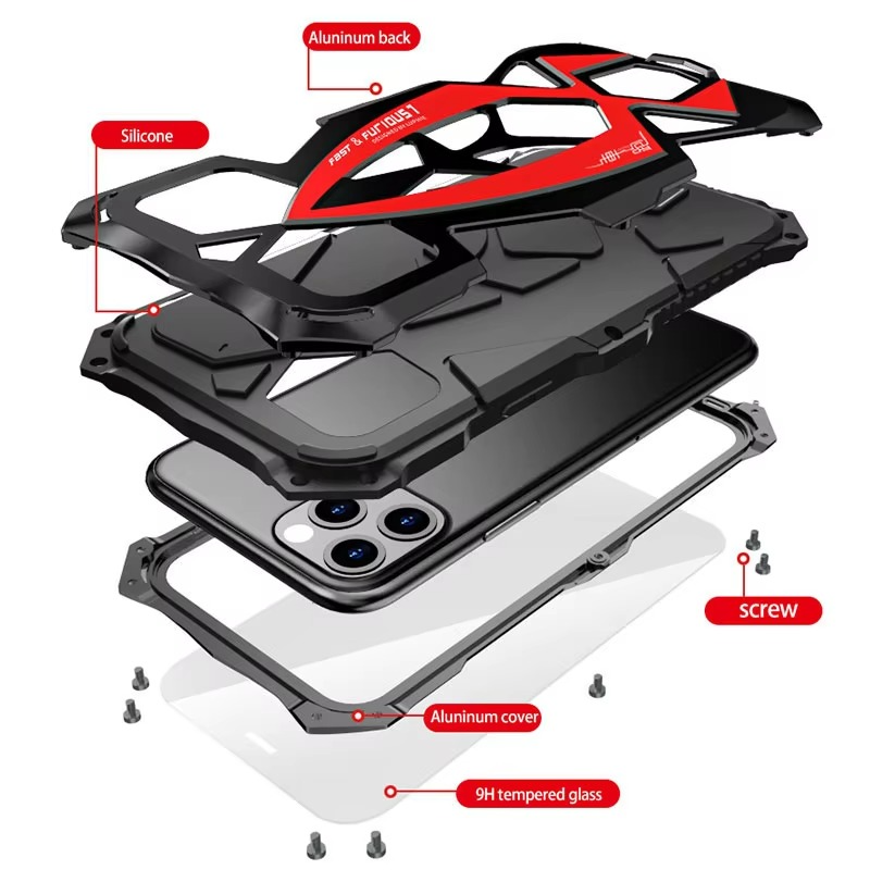 Luxury Apple iPhone Case, MagSafe Compatible, Camera Lens and Screen Protection, Ultra Thin, Shockproof, Magnetic, Full All Around Protection, Metal Armor Shell Cover