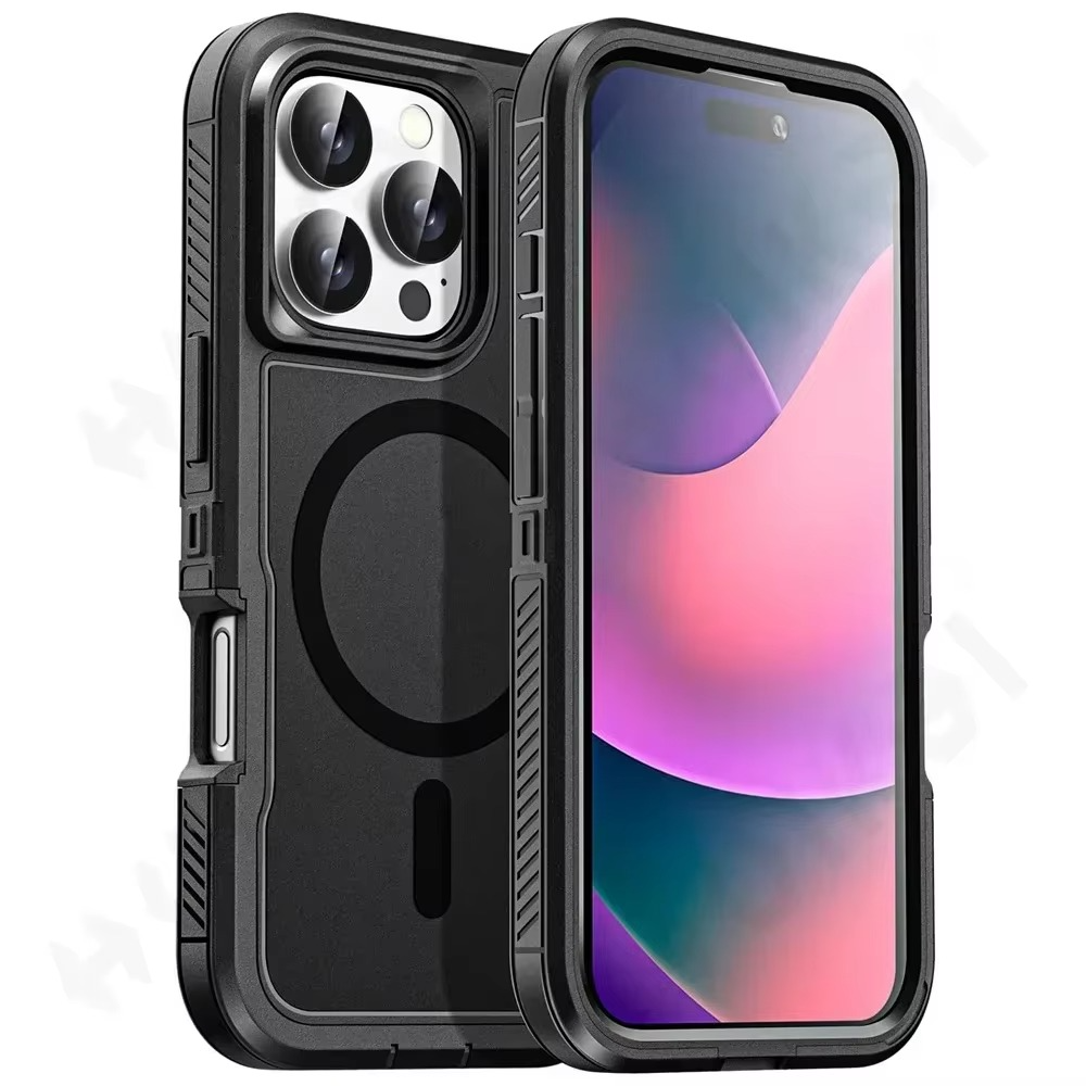 Premium Apple iPhone Case, MagSafe Compatible, Camera Lens and Screen Protection, Ultra Thin, Shockproof, Magnetic, Full All Around Protection, Heavy Duty Stand Cover